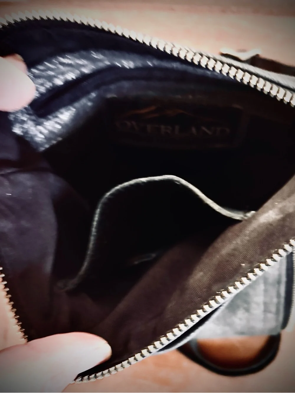 Overland Sheepskin Co Metallic Grey Crossbody Purse